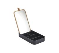 Spirella Specchio portagioie in bambù e PS Quadrato ALAIS Nero