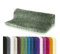 Spirella - Tappeto da Bagno Highland in Microfibra, Sottofondo Antiscivolo, Asciugatura Rapida, Pelo Lungo 40 mm, Lavabile in Lavatrice + Asciugabile in Asciugatrice - 80x150 cm - Basilico