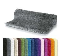 Spirella - Tappeto da Bagno Highland in Microfibra, Supporto Antiscivolo, Asciugatura Rapida, Pelo Lungo 40 mm, Lavabile in Lavatrice e asciugabile in asciugatrice - 70x120 cm - Granito