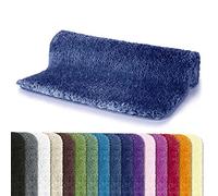 Spirella - Tappeto da Bagno Highland in Microfibra, Supporto Antiscivolo, Asciugatura Rapida, Pelo Lungo 40 mm, Lavabile in Lavatrice e asciugabile in asciugatrice - 80x150 cm - Blu Navy