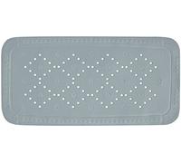 SPIRELLA - Tappeto per Vasca in Schiuma PVC Alaska - Tappeto da Bagno Antiscivolo con Ventose + Fori di Drenaggio Antimuffa - Grigio Chiaro - 71 X 36 cm