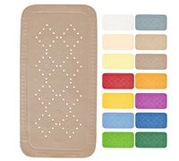 SPIRELLA - Tappeto per Vasca in Schiuma PVC Modello Alaska - Tappeto da Bagno Antiscivolo con Ventose + Fori di Drenaggio Antimuffa - Tortora - 71 X 36 cm