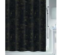 Spirella Tenda da doccia antimuffa, antibatterica, lavabile, impermeabile, in poliestere, Georges, 240 x 180 cm, colore nero e oro