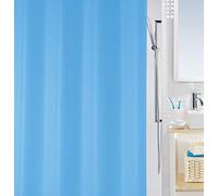 Spirella, Tenda da doccia in PEVA Bio, Tenda da doccia con 8 occhielli, Stile moderno, Materiale impermeabile, Resistente alla luce e all'acqua, 180x200 cm, Blu