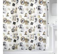 Spirella Tenda da Doccia in Poliestere, 180x200 cm, Nero e Oro