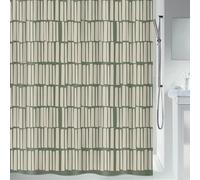 SPIRELLA - Tenda da Doccia in Poliestere Rita - Impermeabile e Anti-Muffa - 180 x 200 x 0,2 cm - Colore Verde/Ecru - Design Moderno - Tessuto Resistente