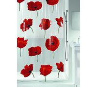Spirella Tenda da doccia Papavero PEVA 180x200 cm Rosso