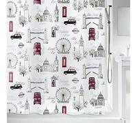 Spirella Tenda da Doccia PEVA Westminster 180x200 cm Rosso e Sabbia