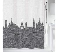 Spirella Tenda da doccia Urban in tessuto, nero, 240 x 180 cm