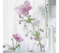 Spirella Tenda Doccia Antimuffa - Antibatterica - Lavabile - Impermeabile - Poliestere - Fantasia Fiori di Anemone - 180 x 200 cm