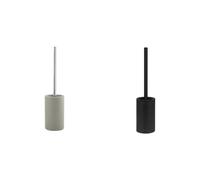 Spirella Tube Set da 2 Scopini WC Porcellana Tortora e Nero | contenitore chiuso, testina sostituibile, tortora / nero