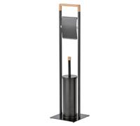 Spirella WC Combinato Chic in bambù e Acciaio Nero Opaco