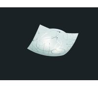 SPIRELLI PLAFONIERA QUADRATA VETRO DECORO CERCHI D. 40X40CM 2 LUCI ATTACCO E27