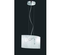 SPIRELLI SOSPENSIONE RETTANGOLARE DOPPIO VETRO DECORO CERCHI L.40CM 2 LUCI ATTACCO E27