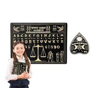 Spirit Board Game, Spirit Cutting Board, Scheda di divinazione in legno in miniatura, Strumenti di divinazione di rabdomando con planchette decorazione metafisica per la casa per 2+ giocatori