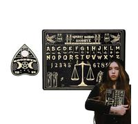 Spirit Board Game, Wooden Spirit Board, Dowsing Divination Tools with Planchette, Metaphysical Home Decoration for Kids Players, Mistical Game for Spiritual Exploration