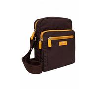 Spirit - Borsa a tracolla impermeabile leggera unisex - Borsa a tracolla media con tasche multiple da viaggio con tracolla regolabile - 22 cm L x 8,5 cm A x 24 cm P, Cioccolato fondente / sen