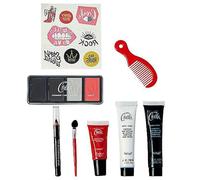 Spirit Halloween Disney Villans - Kit trucco con parrucca e accessori per il trucco di Ursula Maleficent Crudelia (taglia unica, rosso/nero/bianco)