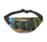 Spirit Island in Lake Marsupio da uomo e donna Marsupio alla moda Marsupio da viaggio Borsa a tracolla Portafoglio Marsupio con cinghia regolabile Borsa da petto impermeabile per viaggio, nero, nero,