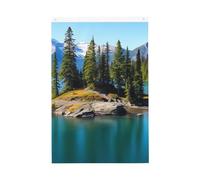 Spirit Island In Lake Welcome Garden Flag 0,6 x 0,9 m Double Sided No Fade House Yard Bandiere Photo Sfondo Banner per Cortile Portico Prato Decorazione Esterna