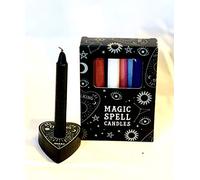 Spirit of Equinox Magic Spell Candles Set regalo con 12 candele di colori misti con portacandele incluso (gli stili di portacandele possono variare)