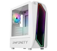 Spirit Of Gamer - INFINITY ARTIC | Case PC Gaming ATX Bianco | Case Mid Tower RGB con Pareti Laterali in Vetro Temperato | Compatibile con ATX, Micro ATX, ITX | 2 Ventole per PC da 120 mm con 1 ARGB