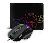 SPIRIT OF GAMER - Pro M3 RGB - Mouse da gioco RGB + tappetino per mouse - Pack 2 in 1 - Mouse da gioco 7200 DPI con poggiapolsi e 8 pulsanti programmabili - Tappetino da gioco morbido e antiscivolo