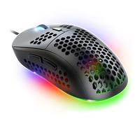 Spirit Of Gamer - PRO M4 DARK, Mouse da Gaming Cablato RGB 12800 DPI, 6 Pulsanti Programmabili, 13 Modalità di Retroilluminazione luminosa, Design a nido d'Ape Ultraleggero, Compatibile con PC, Nero