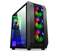 Spirit Of Gamer - Rogue VI - PC Gamer ATX/Matx/ITX Case - Pannello Frontale E Parete in Vetro Temperato - 4 LED RGB Indirizzabili 120mm Ventilatori - Aura/MSI Mystic/ASROCK 3Pin Compatibile