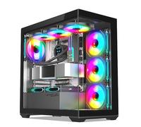 Spirit Of Gamer - Spark Dark, Case PC Gaming RGB Aquarium, Compatibile ATX/mATX/mITX, 6 Ventole ARGB da 120 mm incluse, Torre Gaming Vuota con Pannello Frontale e Laterale in Vetro Temperato da 4 mm