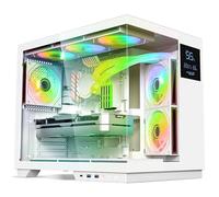 Spirit of Gamer - Viper CRX, Custodia PC Gaming Aquarium ATX/mATX/ITX, 6 Ventole ARGB PWM, Vetro Temperato a 270°, Display LCD Integrato, Supporto Watercooling 360 mm, USB-C, Cavo Management, Acciaio
