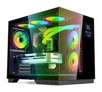 Spirit of Gamer - Viper CRX, Custodia PC Gaming Aquarium ATX/mATX/ITX, 6 Ventole ARGB PWM, Vetro Temperato a 270°, Display LCD Integrato, Supporto Watercooling 360 mm, USB-C, Cavo Management, Acciaio