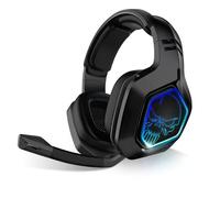 SPIRIT OF GAMER - XPERT-H900 - Cuffie Wireless Full Black Pro Gamer - Bassi Potenti - LED Blu - Ecopelle - Microfono - Autonomia 12H - PS5 / PC / PS4