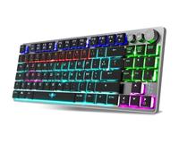 Spirit Of Gamer XPERT K1300, Tastiera Meccanica Gaming TKL Wireless Bluetooth, Tasto 100% Anti-Ghosting Switch RED, Tastiera Retroilluminata RGB in Alluminio AZERTY, Compatibile Mac, IOS, Android e PC
