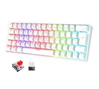 Spirit Of Gamer XPERT K200 | Tastiera Gamer Wireless & Bluetooth RGB | TKL AZERTY Ultra Compact 60% | Switches Rossi meccanici Anti-Ghosting | Compatibile Windows, Smartphone e Tablet (Bianco)