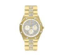 Spirit - Orologio da donna placcato in oro con pietra e quadrante multiplo, cinturino