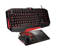 Spirit Pack of Gamer PRO-mk3 - Tastiera PRO-k3 - con retroilluminazione a LED - USB + Mouse PRO-m3 - 3200DPI - USB + Tappetino Skull SP