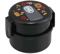 Spirited Away - Bento box rotondo a 2 livelli con Folk (500 ml) - autentico design giapponese - adatto al microonde - nero