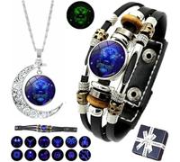 Spiritio Zodiac Leather Bracelet,Spirilet Bracelet Zodiac Manifestation,Zodiac Signs Spirit Bracelet,Multilayer Adjustable Zodiac Spirit Bracelet for Manifestation for Women Men (Leo)