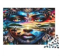 Spirito africano Puzzles 1000 Pezzi Carta riciclata per adulti Puzzle per adulti Impossibile difficile stimolante Ottima idea regalo per relax e creatività 38x26cm/1000pcs
