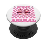 Spirito Animale Fenicottero Ragazza Mamma Rosa Coquette Bow PopSockets PopGrip Adesivo