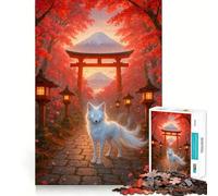 Spirito del Torii - Volpe bianca mistica in autunno Giappone Puzzle difficile per adulti 1000 pezzi Richiamo Miglioramento Delicato Relax Taglio chiaro 38x26cm
