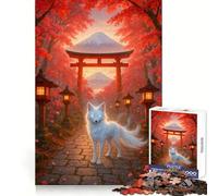 Spirito del Torii - Volpe bianca mistica in autunno Giappone Puzzle difficile per adulti 1000 pezzi Richiamo Miglioramento Delicato Relax Taglio chiaro 38x26cm