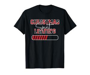 Spirito di Natale Caricamento Babbo Natale Speciale Rosso Plaid Aspettando Maglietta