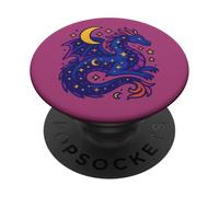 Spirito Drago Celeste vola Tra Stelle Arte Magica Lunare PopSockets PopGrip Adesivo
