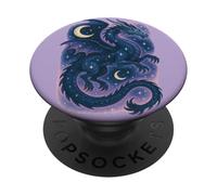 Spirito Drago Celeste vola Tra Stelle Arte Magica Lunare PopSockets PopGrip Adesivo