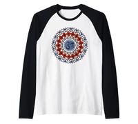 Spirito Mandala Yoga Om Simbolo Tribale Ruggine Cielo Terra Toni Maglia con Maniche Raglan