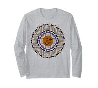 Spirito Mandala Yoga Om Simbolo Viola Marrone Motivo Tribale Maglia a Manica