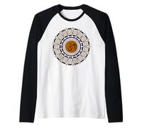 Spirito Mandala Yoga Om Simbolo Viola Marrone Motivo Tribale Maglia con Maniche Raglan