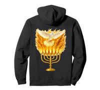 Spirito Santo Fuoco Menorah Shavuot Pentecoste Felpa con Cappuccio